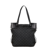 グッチ GGキャンバス ハンドバッグ トートバッグ ブラック キャンバス レザー レディース GUCCI 【中古】